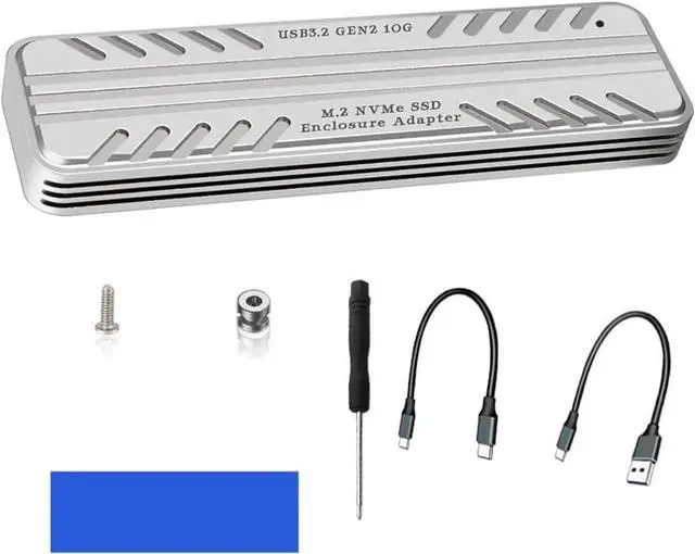 Alt view image 7 of 7 - PH882JS M.2 NVMe SSD Enclosure, USB3.2 Gen2 10Gbps HighSpeed External Case with JMS583 Controller, Supports 2230/2242/2260/2280 NVMe Drives