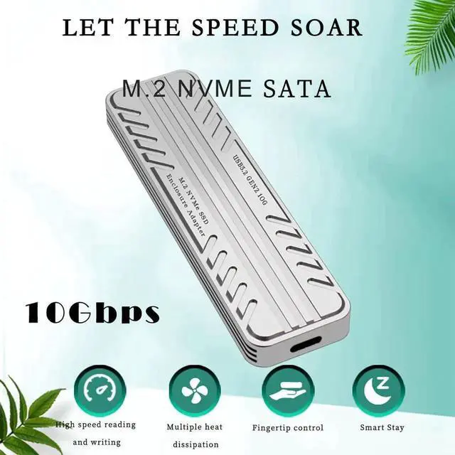 Alt view image 3 of 7 - PH882JS M.2 NVMe SSD Enclosure, USB3.2 Gen2 10Gbps HighSpeed External Case with JMS583 Controller, Supports 2230/2242/2260/2280 NVMe Drives