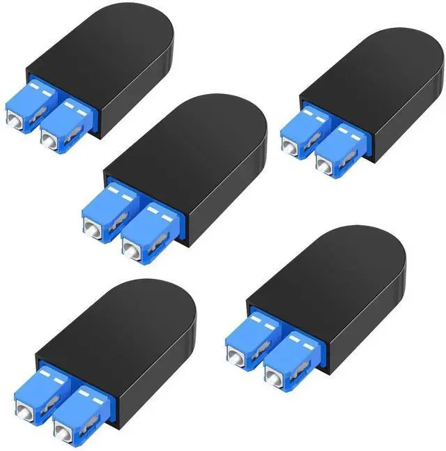 Main image of 5Pack OM3 Multimode Duplex SC/UPC Fiber Loopback Adapter Tester, 50/125m Fiber Optic Loopback Test Plug for Network Testing