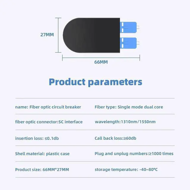 Alt view image 6 of 7 - 5Pack OM3 Multimode Duplex SC/UPC Fiber Loopback Adapter Tester, 50/125m Fiber Optic Loopback Test Plug for Network Testing
