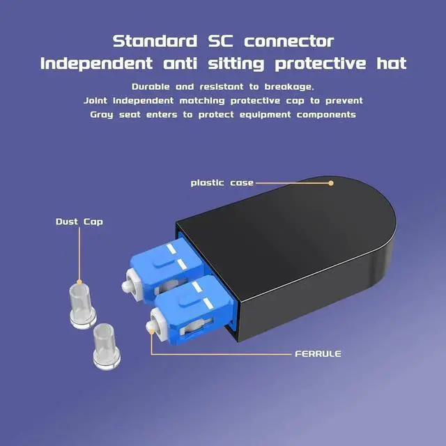 Alt view image 7 of 7 - 5Pack OM3 Multimode Duplex SC/UPC Fiber Loopback Adapter Tester, 50/125m Fiber Optic Loopback Test Plug for Network Testing