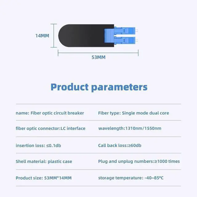 Alt view image 6 of 7 - 5Pack OM3 Multimode Duplex LC/UPC Fiber Loopback Adapter Tester, 50/125m Fiber Optic Test Plug for Network Testing