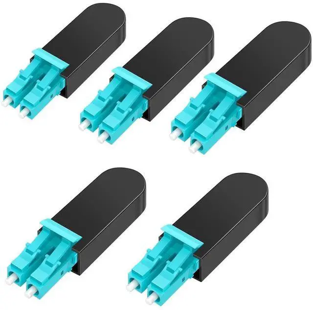Main image of 5 Pack OM3 Multimode Duplex LC/UPC Fiber Loopback Adapter Tester, 50/125m Fiber Optic Test Plug for Network Diagnostics