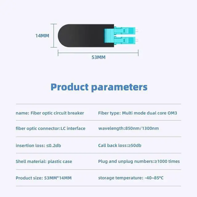 Alt view image 4 of 7 - 5 Pack OM3 Multimode Duplex LC/UPC Fiber Loopback Adapter Tester, 50/125m Fiber Optic Test Plug for Network Diagnostics