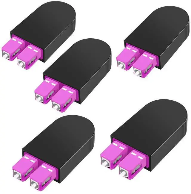 Main image of 5Pack SC/UPC OM4 Multimode Duplex Fiber Optic Loopback Adapter Tester, 50/125m Loopback Plug for Network Fibre Optic Cable Testing