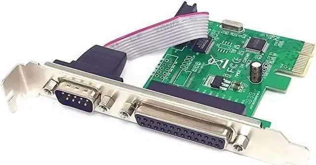 Alt view image 4 of 6 - PCI Express Combo Serial Parallel Expansion Card, PCIe to RS232 COM Port + LPT Printer Port, IEEE 1284 Controller with WCH382 Chip, LowProfile Bracket Included for Desktop PC Windows 10
