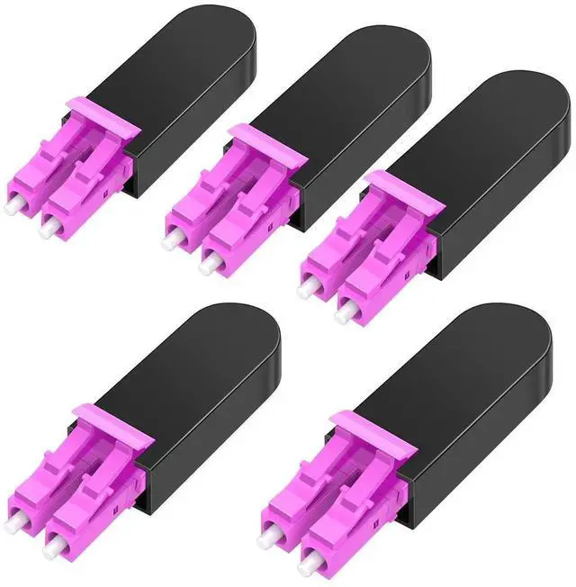 Main image of 5Pack LC/UPC OM4 Multimode Duplex Fiber Optic Loopback Adapter Tester, 50/125m LC Loopback Test Plug for Fibre Optic Network & Cable Testing