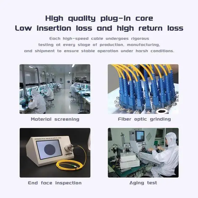 Alt view image 2 of 7 - 2Pack MPO/UPC Female 16Core OM3 Multimode Fiber Optic Loopback Tester Cable, 50/125m Duplex Loopback Adapter for 40G/100G Networks & QSFP Module Testing