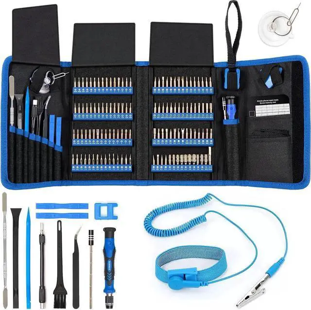 Main image of 142Piece Precision Screwdriver Set with AntiStatic Wrist Strap, Electronics Repair Tool Kit for iPhone, MacBook, PC, Laptop, Tablet, PS4, Xbox, Nintendo Game Consoles