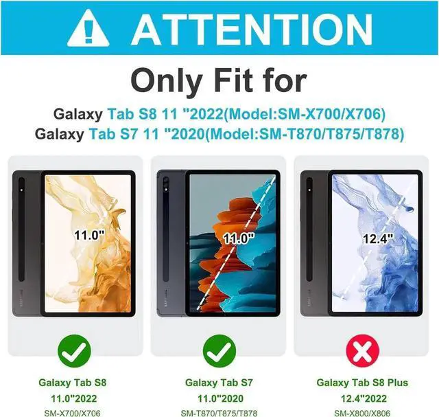Alt view image 5 of 6 - Black Rugged Silicone Protective Case for Samsung Galaxy Tab S8/S7 11 Inch 2022/2020 (SMX700/X706/T870/T875), with Handle Grip, Stable Kickstand, SPen Holder & Carrying Strap for Kids