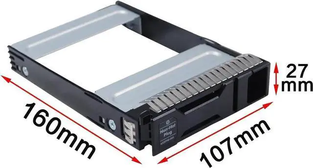 Alt view image 2 of 6 - 3.5" NonHotPlug Hard Drive Tray Caddy 652998001 SSD/HDD Mount Bracket, Compatible with HP ProLiant Gen8 DL160 DL320e ML310e BL420c Servers