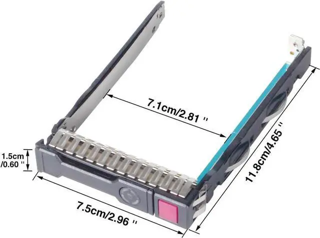 Alt view image 5 of 5 - 2Pack 2.5" Hard Drive Tray Caddy 651687001 651699001, SSD/HDD Mount Bracket Compatible with HP ProLiant Gen8 Gen9 DL320e DL360e DL360p DL380e DL380p DL385p DL560 ML310e DL380 DL350 DL360 Servers