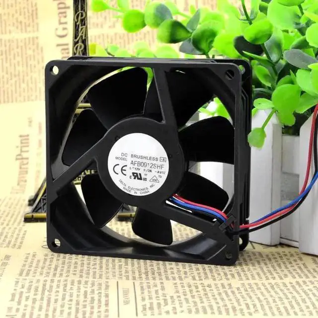 Main image of AFB0912SHF 9032 9CM Double Ball Bearing Cooling Fan, 12V 0.72A 3Wire High Airflow