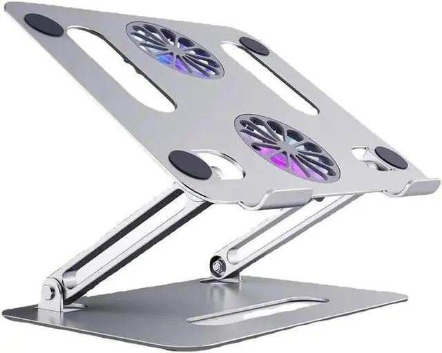 Main image of Aluminum Ergonomic Laptop Tablet Stand with Dual HighSpeed Cooling Fans, Adjustable Portable Ultrabook Riser Holder for All 1117.3 Inch Devices