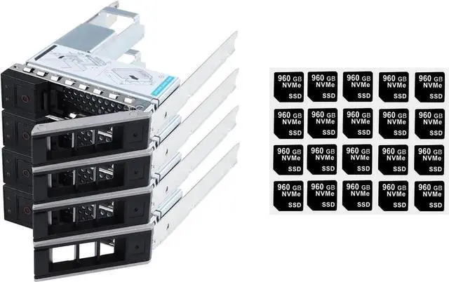 Main image of 4Pack 3.5" Hard Drive Tray Caddy X7K8W with 2.5" Drive Adapter & 20PCS Capacity Sticker Labels