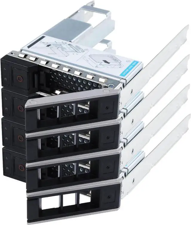 Alt view image 5 of 6 - 4Pack 3.5" Hard Drive Tray Caddy X7K8W with 2.5" Drive Adapter & 20PCS Capacity Sticker Labels