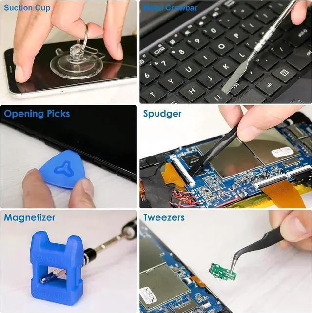 Alt view image 5 of 7 - 142Piece Precision Magnetic Screwdriver Set with 120 Bits, Professional Electronics Repair Tool Kit for iPhone, MacBook, Laptop, PC, Tablet, PS4, Xbox, Nintendo Game Consoles, Blue & Red