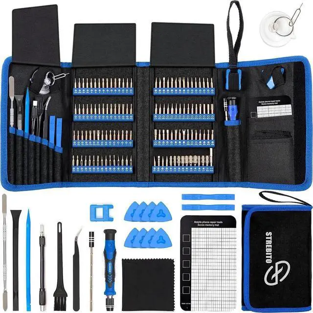 Alt view image 6 of 7 - 142Piece Precision Magnetic Screwdriver Set with 120 Bits, Professional Electronics Repair Tool Kit for iPhone, MacBook, Laptop, PC, Tablet, PS4, Xbox, Nintendo Game Consoles, Blue & Red