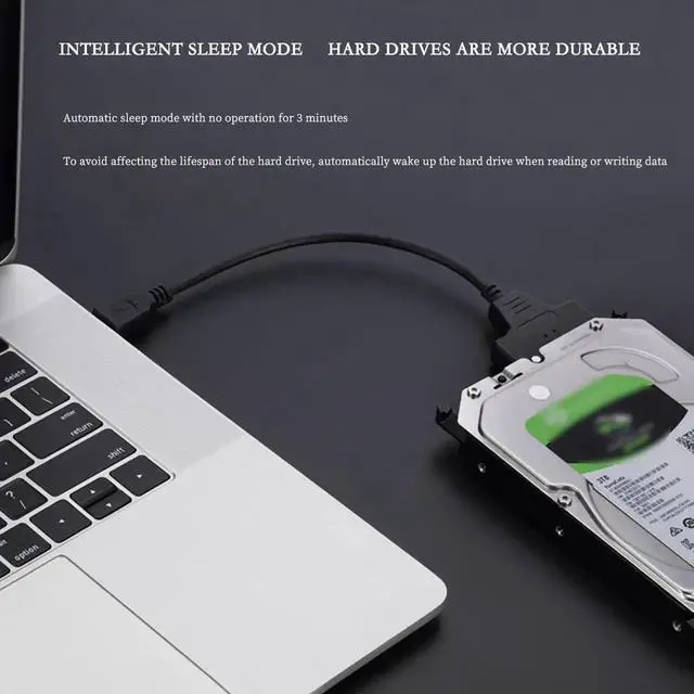 Alt view image 2 of 7 - USB 3.0 to SATA Adapter Cable for 2.5"/3.5" HDD/SSD, JMS578 Chip, OTG Supported, 11.9in SATA to USB External Hard Drive Converter