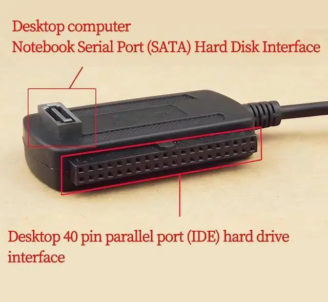 Alt view image 3 of 6 - Shuole 3XY USB 2.0 to IDE & SATA Adapter, 480Mbps, Hard Drive Reader for 2.5"/3.5" IDE/SATA HDD/SSD & Optical Drives, with Power Adapter