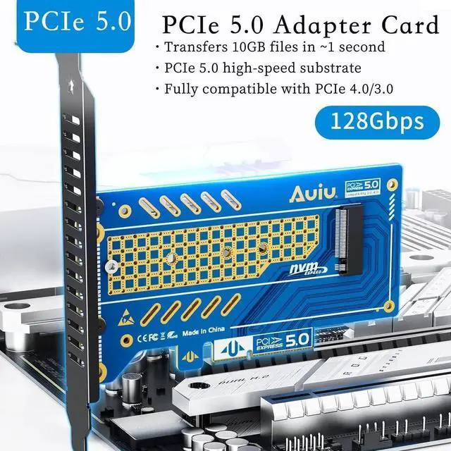 Alt view image 5 of 7 - PCIe 5.0 X4 to M.2 NVMe B+M Key Expansion Card, HighSpeed SSD Adapter for 22302280 Drives, PCIe X4/X8/X16 Compatible