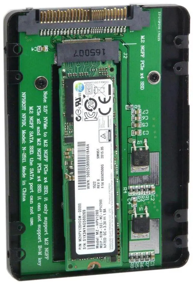 Alt view image 7 of 7 - SFF8639 U.2 to NVMe M.2 MKey NGFF PCIe SSD Converter Adapter for Case & Enclosure