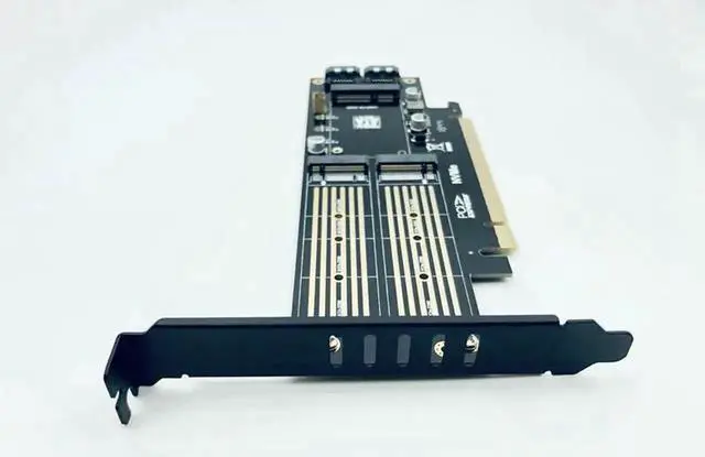 Alt view image 2 of 6 - 3in1 M.2 & mSATA to SATA AddOn Card, PCIe M.2 SATA Adapter for NVMe MKey, AHCI NGFF BKey & mSATA SSDs