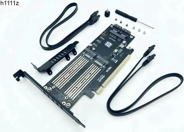 Alt view image 6 of 6 - 3in1 M.2 & mSATA to SATA AddOn Card, PCIe M.2 SATA Adapter for NVMe MKey, AHCI NGFF BKey & mSATA SSDs