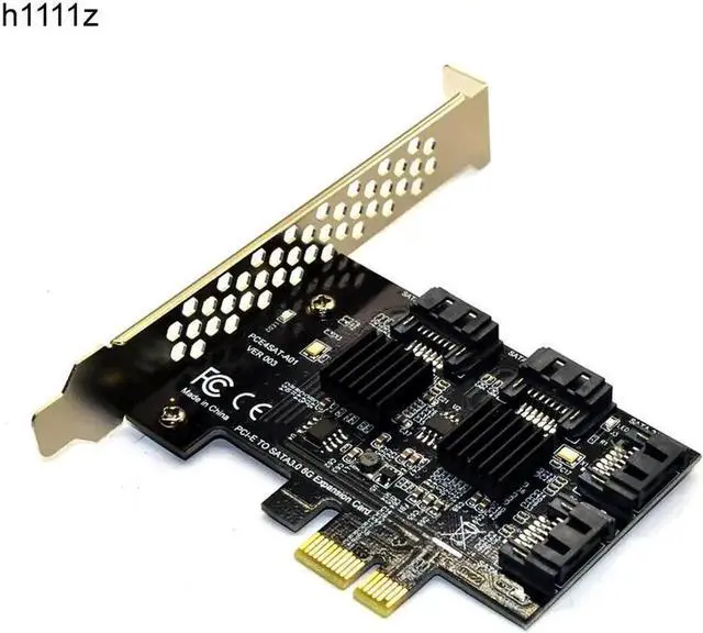 Main image of 4Port PCIE to SATA III 3.0 Controller Card with Heat Sink, 6Gbps PCI Express SATA Expansion Adapter Board for PC