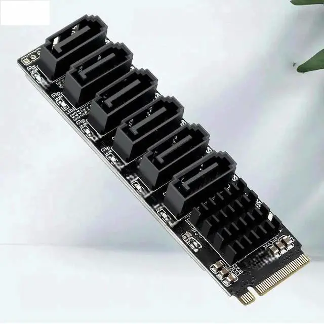 Main image of M.2 MKey NVMe to SATA Expansion Card, NGFF MKey to SATA3 Controller with 3Port SATA Multiplier for Internal SSD