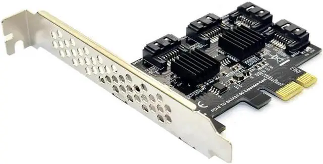 Alt view image 2 of 6 - 4Port PCIE to SATA 3.0 Expansion Card with Heat Sink, PCI Express SATA 3 Adapter for PC, IPFS Mining, SSD & HDD