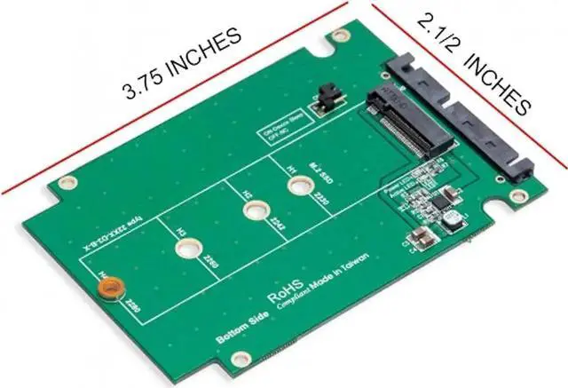 Alt view image 2 of 7 - 2.5" SATA III to M.2 BKey SATA SSD Aluminum Adapter Enclosure, Supports 2230/2242/2260/2280, Model SYADA40092