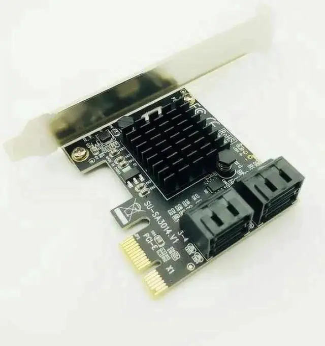 Alt view image 4 of 6 - 4Port PCIE to SATA 3.0 Expansion Card with Bracket, PCI Express SATA III 6Gbps Adapter Board for PC Computer Chassis