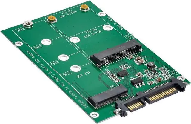Main image of 2in1 Combo Mini PCIE 2Lane M.2 & mSATA SSD to SATA 3.0 III Adapter Converter PCBA
