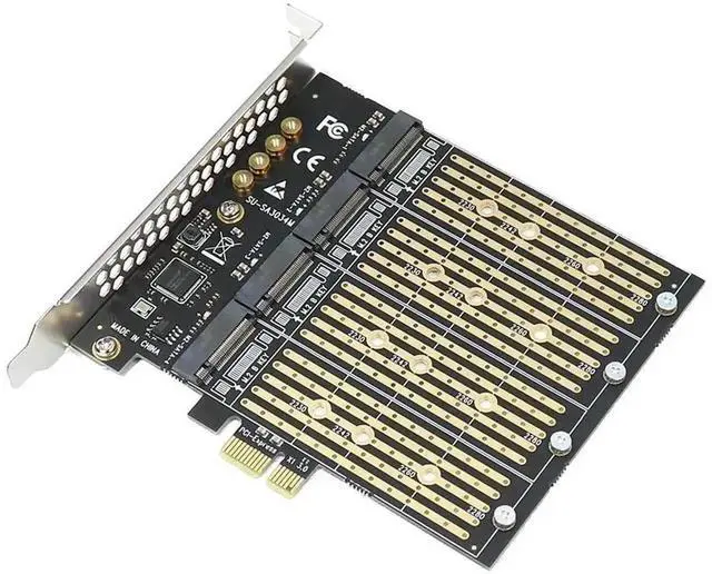 Main image of PCIe to NVMe & 4Port M.2 BKey SATA SSD Expansion Card, 10Gbps PCIE X1 M.2 Adapter RiserAB01