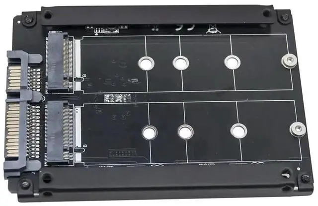 Main image of M.2 B+M Key to SATA3.0 6Gbps 2.5" SSD Adapter Riser Card with Metal Case, Supports 2230 2242 2260 2280 M.2 SATA SSD