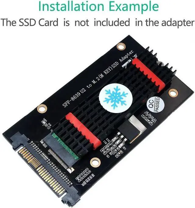 Main image of M.2 NVMe PCIE SSD to PCIE U.2 SFF8639 Adapter Card, MKey M.2 to U.2 Converter with M.2 Heatsink