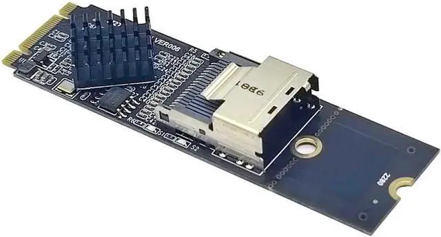 Alt view image 3 of 6 - M.2 NVMe to Mini SAS SFF8087 Expansion Card, 4Port SATA3.0 6Gbps HDD SSD SATA Controller, SFF8087 to M.2 NVMe Adapter