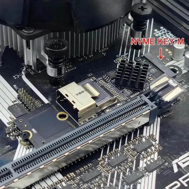 Alt view image 2 of 6 - M.2 NVMe to Mini SAS SFF8087 Expansion Card, 4Port SATA3.0 6Gbps HDD SSD SATA Controller, SFF8087 to M.2 NVMe Adapter
