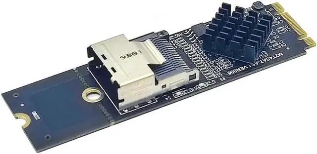 Alt view image 6 of 6 - M.2 NVMe to Mini SAS SFF8087 Expansion Card, 4Port SATA3.0 6Gbps HDD SSD SATA Controller, SFF8087 to M.2 NVMe Adapter