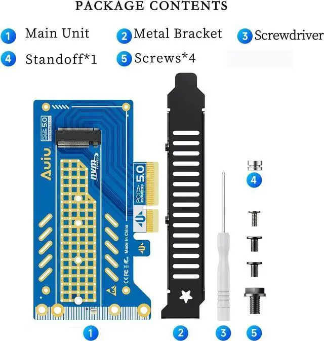 Alt view image 2 of 7 - PCIE 5.0 X4 to M.2 NVMe B+M Key Expansion Card, HighSpeed SSD Adapter for 2230 2240 2260 2280, Compatible with PCIe X4/X8/X16 Slots