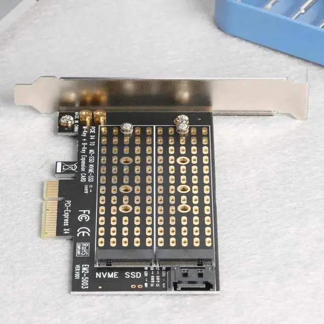 Alt view image 2 of 5 - M.2 NVMe M+B Key NGFF SSD to PCIE 3.0 X4 Adapter Card, PCIE SATA Expansion Card for Home Computer Accessories