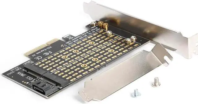 Alt view image 4 of 5 - M.2 NVMe M+B Key NGFF SSD to PCIE 3.0 X4 Adapter Card, PCIE SATA Expansion Card for Home Computer Accessories