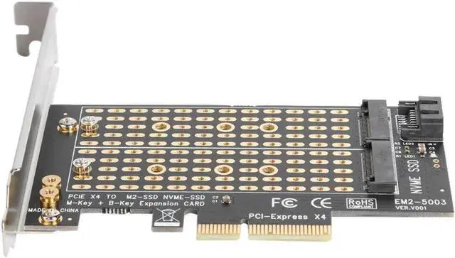 Alt view image 3 of 5 - M.2 NVMe M+B Key NGFF SSD to PCIE 3.0 X4 Adapter Card, PCIE SATA Expansion Card for Home Computer Accessories