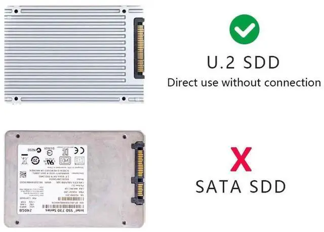 Alt view image 2 of 6 - CAB861139 50cm Oculink 4i SFF8611 to U.2 SFF8639 Cable, PCIe 4.0 38Pin to 68Pin NVMe SSD Adapter with 15Pin SATA Power