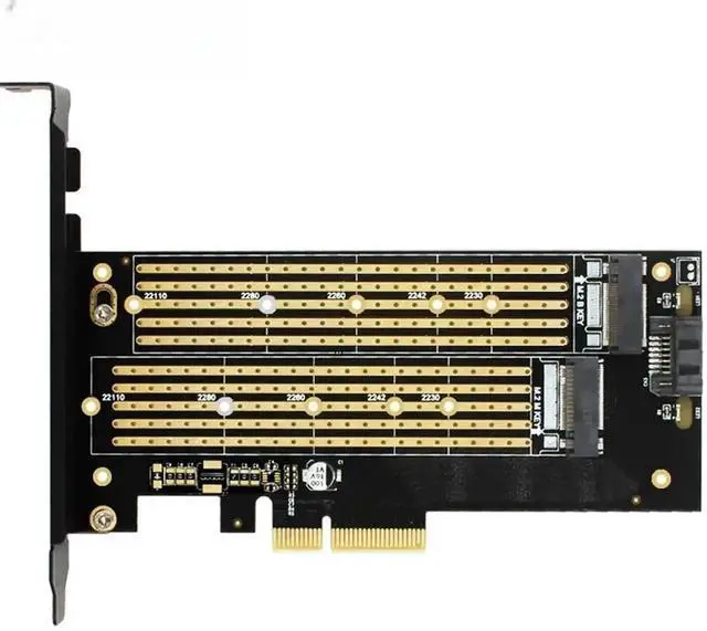 Main image of SK6 M.2 NVMe NGFF to PCIE X4 Adapter Card, MKey & BKey DualInterface PCIExpress 3.0 X4 Card, Supports 223022110 AllSize M.2 SSDs