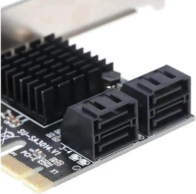 Alt view image 2 of 6 - PCIE to SATA 3.0 Expansion Card, 4Port SATA III 6Gbps PCIExpress Adapter for SSD & HDD