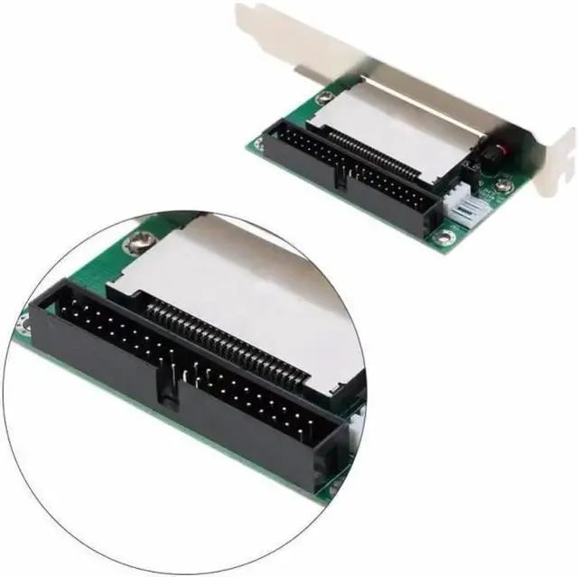 Alt view image 2 of 6 - 40 Pin CF to IDE Adapter Card, Bootable Compact Flash to IDE Converter with PCI Bracket & Back Panel for Laptop & Desktop