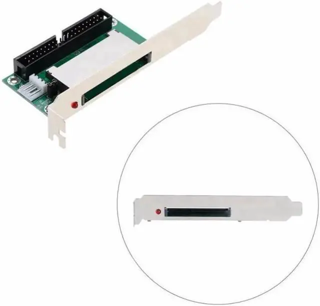 Alt view image 3 of 6 - 40 Pin CF to IDE Adapter Card, Bootable Compact Flash to IDE Converter with PCI Bracket & Back Panel for Laptop & Desktop