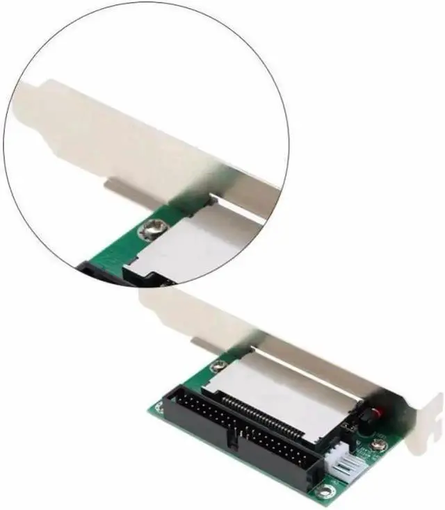 Alt view image 4 of 6 - 40 Pin CF to IDE Adapter Card, Bootable Compact Flash to IDE Converter with PCI Bracket & Back Panel for Laptop & Desktop